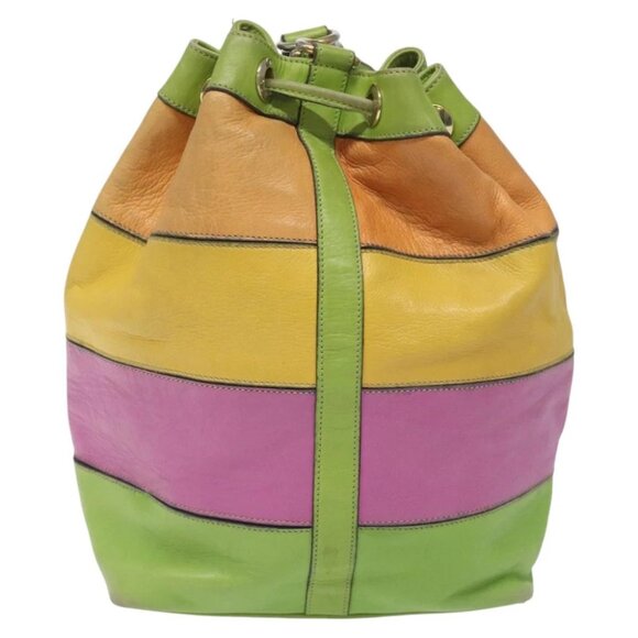 CELINE Shoulder Bag Leather Green Auth 115918 - Picture 3 of 16